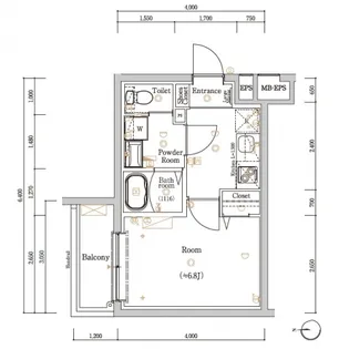 スカイコートソレア新丸子【3階】の間取り