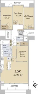 パークスクエア藤が丘【4階】の間取り