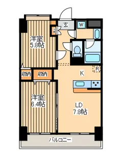 パルテンザB棟【3階】の間取り
