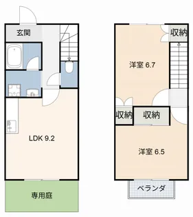 メゾファミーユ柘植【1階】の間取り