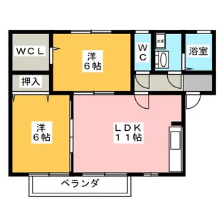 クレール・ヴィラージュB棟【2階】の間取り