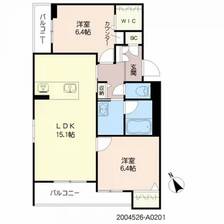 シャーメゾン日之出【2階】の間取り