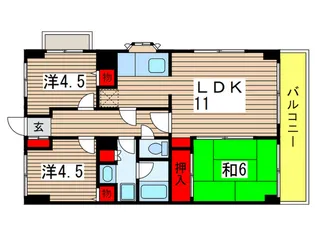 稲毛東マンション【4階】の間取り
