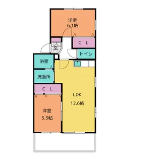 コート21 B棟【1階】の間取り