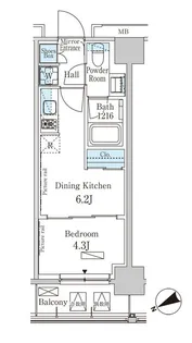 パークアクシス日本橋茅場町【5階】の間取り