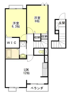 エスペランス A・B【2階】の間取り