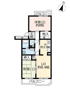 URコンフォール大宮植竹【1階】の間取り