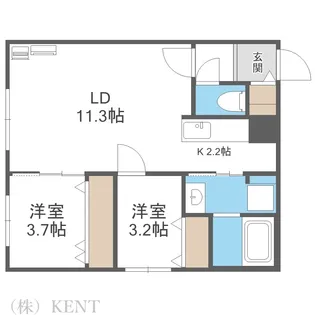 Ciel Serein円山 (シエルスラン円山)【3階】の間取り