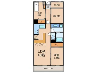 コスモ二子玉川【1階】の間取り