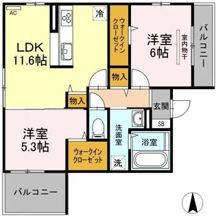カーサ・寿 B棟【2階】の間取り