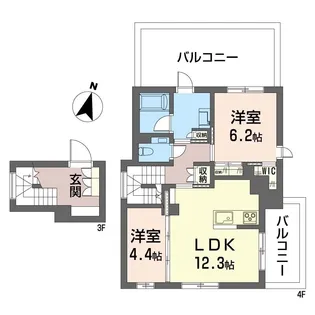 風香西新宿【3階】の間取り