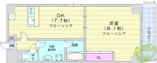 ボヌール・エスト【7階】の間取り