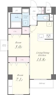 GARDEN COURT A 西高島平【4階】の間取り