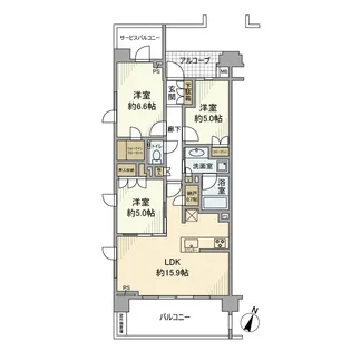 プラウド宮前平トレサージュ【4階】の間取り