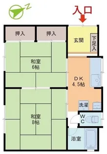 あわらハイツ【1階】の間取り