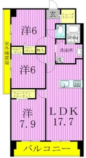 ロイヤルパークス梅島【4階】の間取り