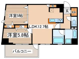 ジェイシティ相模原【12階】の間取り