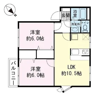 リバーサイド中島A【2階】の間取り