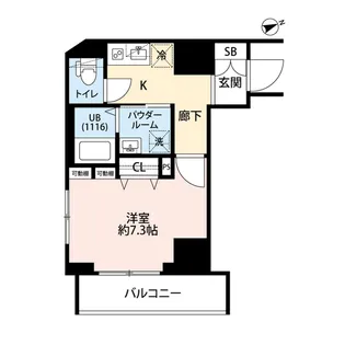 プレール・ドゥーク門前仲町III【4階】の間取り
