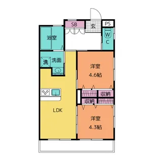 金子マンション【2階】の間取り