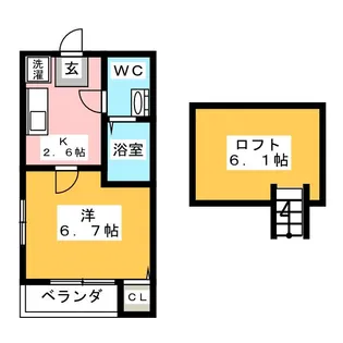 ネスト栄生【2階】の間取り