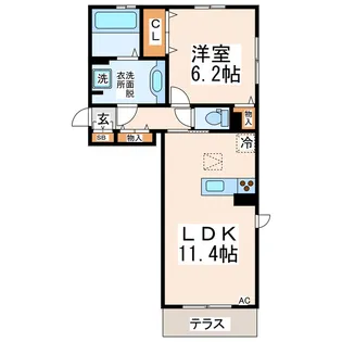 ニューロイヤル【1階】の間取り