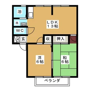 サンビレッジ亀山A【2階】の間取り