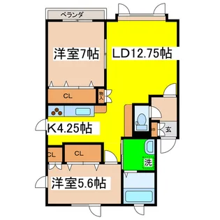 プライズII【1階】の間取り