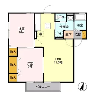 ハイツラフィーネ A【2階】の間取り