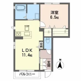 ハピアII【1階】の間取り