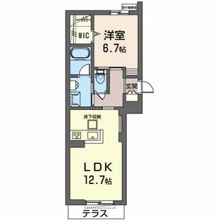 シャーメゾン服部西III【1階】の間取り