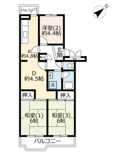 UR大津ヶ丘第二【4階】の間取り