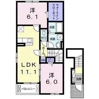 グランデールII【2階】の間取り