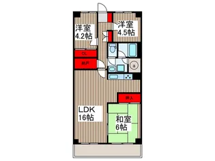 武蔵野北第一スカイハイツ【3階】の間取り