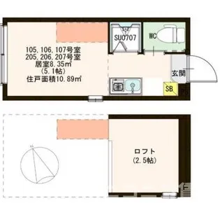 ハーモニーテラス松庵【1階】の間取り