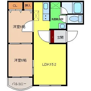 プリム・ローズ1【2階】の間取り
