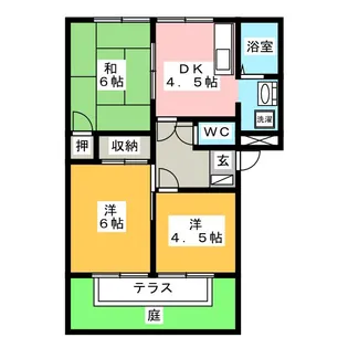 エクセルムトウB【1階】の間取り