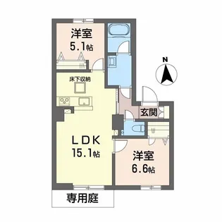 シャーメゾンプリメラ久留米【1階】の間取り
