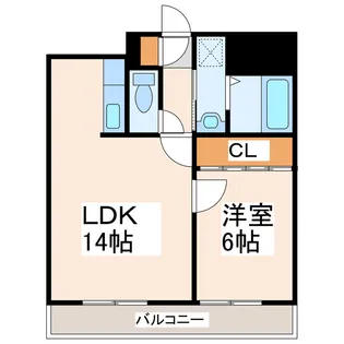 サンデンハイツ新町【6階】の間取り