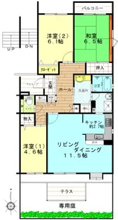 東鷲宮ニュータウン駅前プラザ5号棟【1階】の間取り