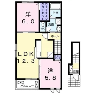 テラ・クオーレA【2階】の間取り