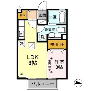 ルシール若松原【1階】の間取り