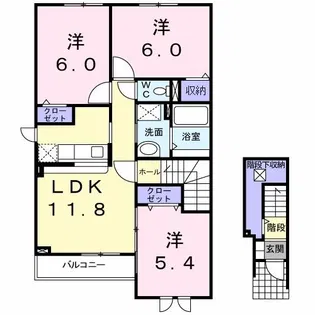 ウォークリバー東雲I【2階】の間取り
