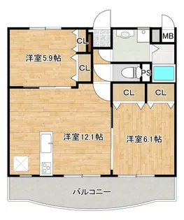ユーミーはや【1階】の間取り