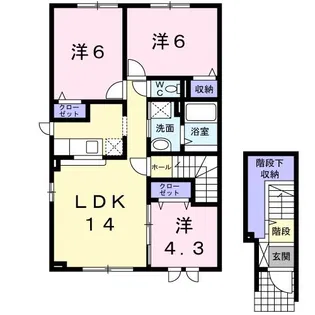 プレベール【2階】の間取り