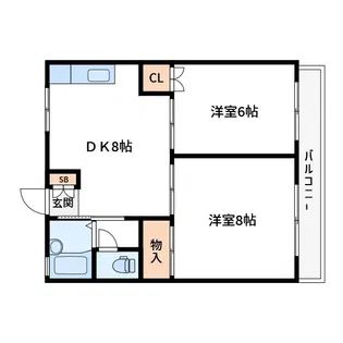 リバーハイツA【2階】の間取り