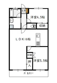 サンジェルマンI(2LDK)【1階】の間取り