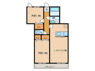 プルヌス コリーヌ【2階】の間取り