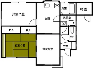 宮城県石巻市門脇字二番谷地【一戸建】の間取り