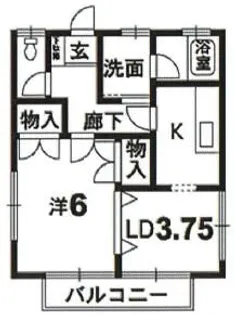 1Kの間取り画像